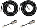 Uvital 2 Pack Telephone Handset Cords with Detanglers, Black Phone Cords by Uvital