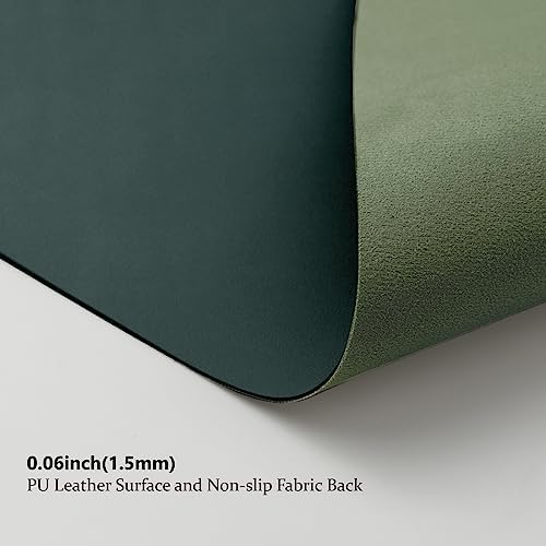 Large Desk Mat - 47.2"x 17" Non-Slip PU Desk Pad for Office and Home - Ideal for Large Mouse Pad and Desk Mats on Top of Desks(Dark Green) - Image 3