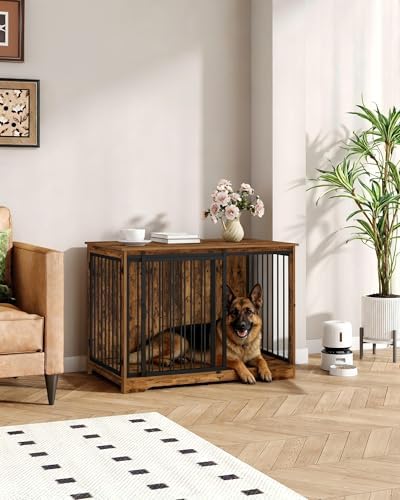 Hzuaneri 43.3" XL Dog Crate Furniture Indoor Dog Kennel with Barn Door - Image 3