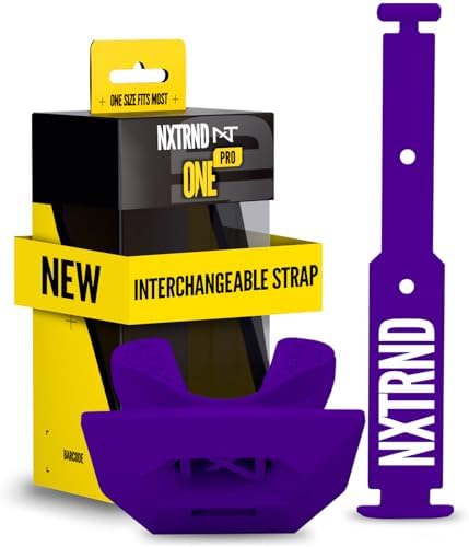 Nxtrnd One Pro Football Mouth Guard, Interchangeable Strap, Fits Adult & Youth (Purple) by NXTRND