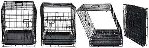 DONORO Dog Crates for Small Size Dogs Indoor Double Door Dog Kennels & Houses for Puppy and Cats, Collapsible Metal Contour Dog Cages (Brown, 24.0" L x 18.0" W x 20.0" H) - Image 6