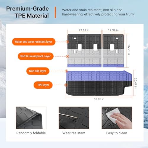 powoq 7&8 Seats Cargo Mat Compatible with 2019-2026 Subaru Ascent - Image 5