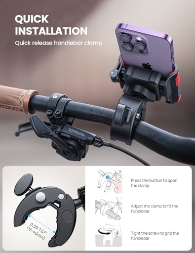Lamicall Motorcycle Bike Phone Mount, 1s Lock Bike Phone Holder - Image 6
