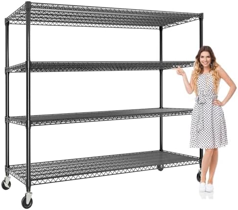 74" H x 59" W x 24" D Storage Shelves with Wheels, 2640 Lbs Capacity by Unknown