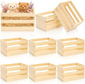 Goaste 6 Pack Small Wooden Crates, 6.5" x 4" x 3.5" Unfinished Rustic Wood Storage Boxes, Ventilated Mini Decorative DIY Craft Baskets for Farmhouse Kitchen Bath Office Display, Jewelry Toys Storage by Goaste