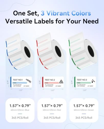 NIIMBOT M2/M3 Thermal Transfer Labels 3 Rolls 1.57''×0.79'' Multi-Color Set - Image 3