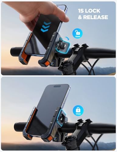 JOYROOM Motorcycle Bike Phone Holder Mount, 1s Lock Bike Phone Holder - Image 4