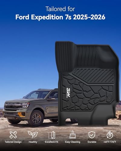 3W Floor Mats & Cargo Liner & Backrest Mat for 2025-2026 Ford Expedition - Image 2