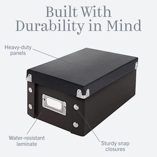 Snap-N-Store 3x5 Index Card Holder Storage Box, 2-Pack, Collapsible, Black - Image 4