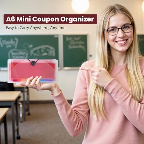 13 Pocket A6 Receipt Organizer, 2 Pack Small Accordion File Organizer, Coupon Organizer with Labels - Clear - Image 6