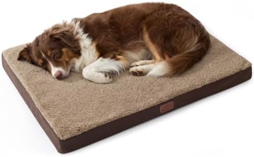 Bedsure Washable Dog Beds Large Sized Dog with Comfy Sherpa, 36x27in Brown by BEDSURE