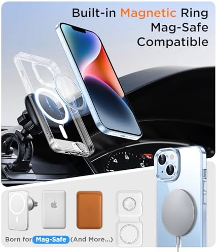 Temdan Magnetic Compatible with iPhone 14 Case/iPhone 13 Case,[Built-in Invisible Kickstand][Compatible with MagSafe] [Military Grade Shockproof] Slim Thin Phone Case for iPhone 14/13 6.1" - Image 6