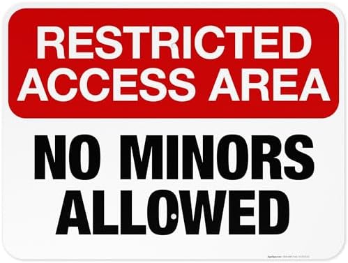 Restricted Access Area No Minors Allowed Sign, 18x24 Inches, 3M EGP Reflective .080 Aluminum, Made in USA by Sigo Signs by SigoSigns