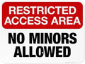 Restricted Access Area No Minors Allowed Sign, 18x24 Inches, 3M EGP Reflective .080 Aluminum, Made in USA by Sigo Signs by SigoSigns