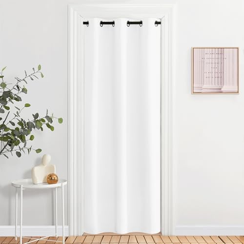 NICETOWN Curtains & Drapes for Door Tapestry, 80 inches Long Door Curtains for Bathroom Pantry Bedroom Closet (White, 1 Panel, 2.8ft Wide x 6.7ft Long) by NICETOWN