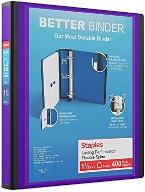 Staples Better 1.5-Inch 3-Ring Binder, Purple, Heavy-Duty by Staples