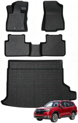 Joruoo-Floor Mats & Cargo Liner for 2025-2026 Subaru Forester Hybrid, All-Weather Heavy Duty TPE Floor Liners Full Coverage Automotive for Forester Hybrid Accessories by JORUOOServeyouwellalltheway