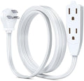 Maximm 6 Ft Flat Plug Extension Cord, 3-Outlet, Angled Plug, White, UL by MaximmCable