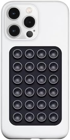 LvShuLiangPin Anteel Silicone Suction Phone Case Mount, Silicon Adhesive Phone Accessory for Smartphones, Hands-Free Mirror Shower Phone Holder for Selfies, Tiktok Videos (Black) by LvShuLiangPin