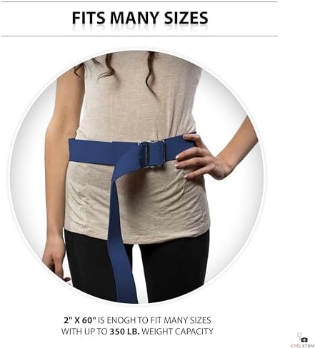 EMS XTRM Gait Belts - Essential Transfer Belts for Seniors and Physical Therapy, Durable and Comfortable, Nurses, Home Health Aides, Physical Therapists (Metal Buckle - Navy) - Image 6