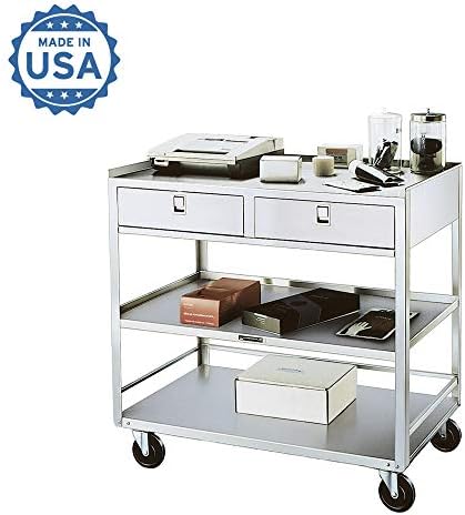 Lakeside Manufacturing "474 Stainless Steel Equipment Stand, 2Drawers-3 Shelves, 500 lb. Load Capacity, Length 39.5"" Width 23.5"" Height 39""" - Image 2