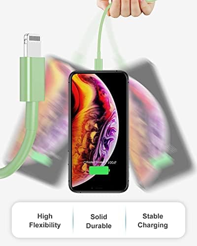 Susnwere 4 Pack Apple MFi Certified Lightning Cable 1ft, Fast iPhone Charging Cord for iPhone 14/14Pro/13/13Pro/12/11/11Pro/11Max/X/XS/XR/XS Max/8, iPad (Green) - Image 4