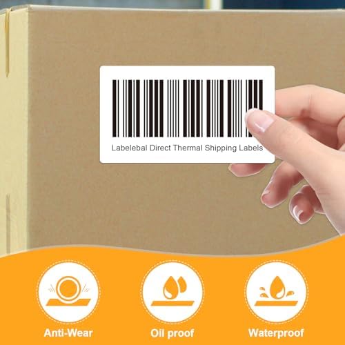 (12,000 Labels/12 Rolls) Labelebal 12 Rolls,1000/Roll -Zebra 2.25" X 1.25” Direct Thermal Labels - Perforated Stickers for Barcode Address, Compatible with Zebra & Rollo & MUNBYN Desktop Printer - Image 3