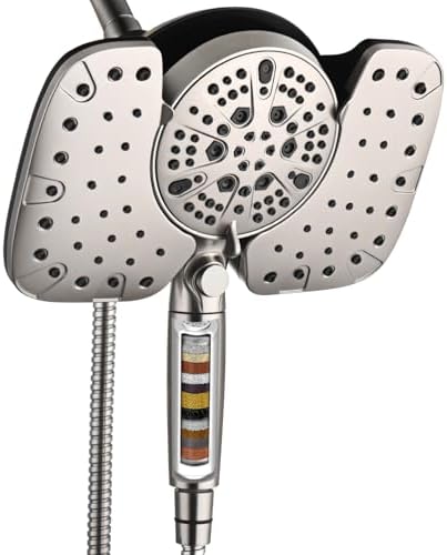 INAVAMZ Rain Shower Head with Filtered Handheld Spray Combo Nickel 2.5 GPM by INAVAMZ