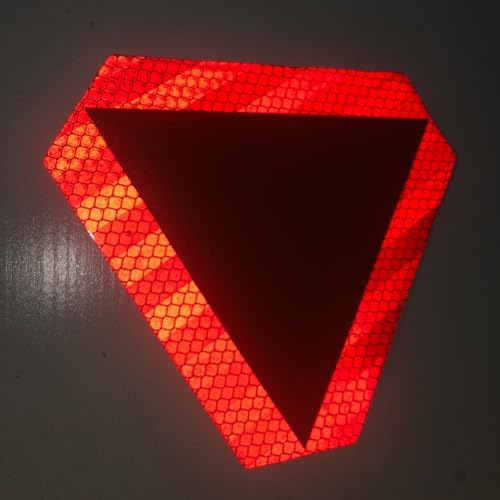 5Pcs Slow Moving Vehicle Sign Stickers, Reflective Triangle for Golf Cart - Image 3