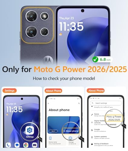 FNTCASE for Motorola Moto G Power 2026/2025 Case, Screen Protector, Black - Image 2