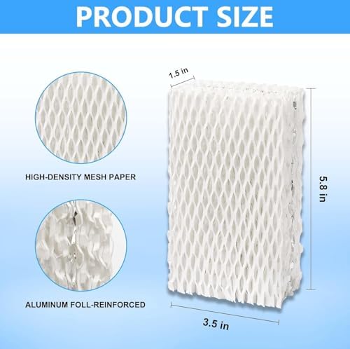 8 Pack WF813 Humidifier Filters Replacement Compatible with Equate EQWF813 PCWF813 Relion RCM832 RCM-832N Protec RWF813 EQ-2119-UL PCCM-832N Cool Mist Humidifiers Wick Filter - Image 2