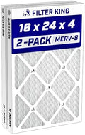 Filter King 16x24x4 Air Filter MERV 8, AC Furnace Filters (2-Pack) by FilterKing