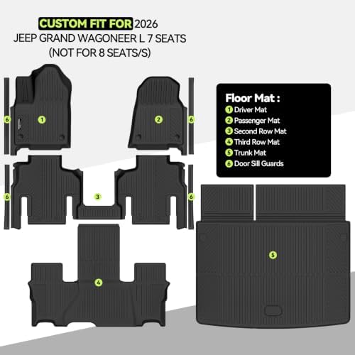 Floor Mat Set for 2026 Jeep Grand Wagoneer L 7 Seats - Image 2