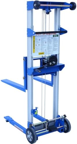 Fixed Straddle Hand Winch Lift Truck, Material Lifts, 34.6" Length, 24.8" Width, 66.9" Height, 400lb Capacity, Perfect for Warehouses Construction Sites - Image 4