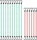CARTMAN 16-Pack 8 mm Bungee Cords with Coated Steel Hooks by CARTMAN