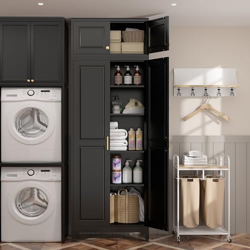 SteeLoong 90”Metal Pantry Storage Cabinet with Doors & 4 Adjustable Shelves - Image 4