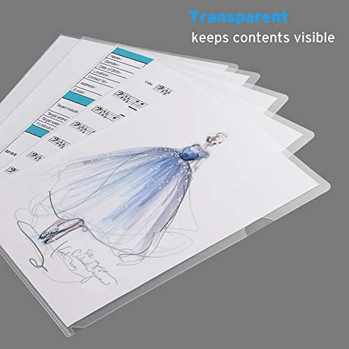 Sooez 25 Pack Clear Document Folder Project Pockets, Plastic File Folders Letter Size, Clear Sleeves for Paper Protector 8.5 x 11, Presentation Folders Report Covers - Image 2