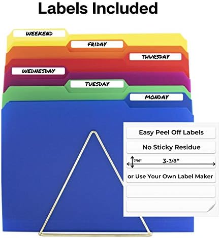 Dunwell Plastic Colored File Folders, 1/3 Tab, Letter Size, 24 Pack - Image 2