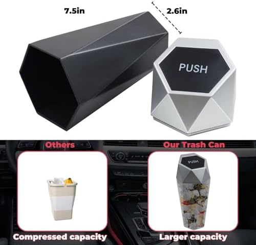 BFXM Car Trash Can Small Trash Bin with Lid Accessories for Women - Image 6