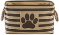 Bone Dry Pet Storage Collection Striped Paw Patch Bin, Small Rectangle, Brown by BoneDry