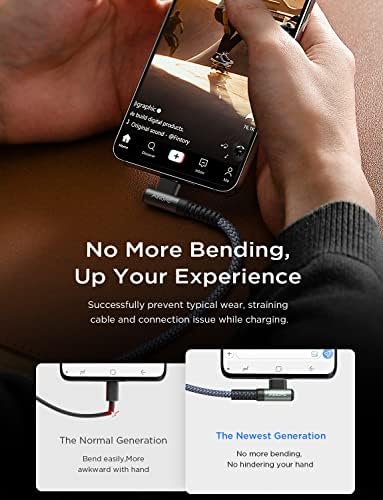 AINOPE USB C to USB C Cable 60W, 16.4ft USB Type C Cable Right Angle, Compatible with Samsung Galaxy S21 S20, Note 20 Ultra 10 9 8, MacBook Air/Pro 13'', iPad mini 6/Pro/Air 2020 (16.4FT, Grey) - Image 4