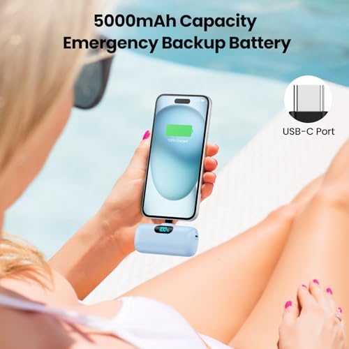 Mini Portable Charger USB C Power Bank,Upgraded 5000mAh PD Fast Charging Battery Pack Built-in USB-C Connector Travel Essential for iPhone17/17Pro/17Pro Max/Air/16 Plus/16Pro Max/15 Series,Android etc - Image 4