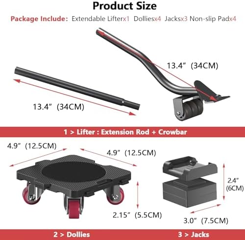 ONEON Furniture Mover with Wheels & Aux. Lifter-Connect Dolly - Image 4