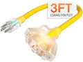 3 FT 12 Gauge Heavy Duty Extension Cord with Multiple Outlets by Deeklify