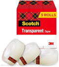 Scotch Transparent Tape, 1 Inch Core 3/4 in x 1000 in, 3 Boxes, Clear by ScotchBrand