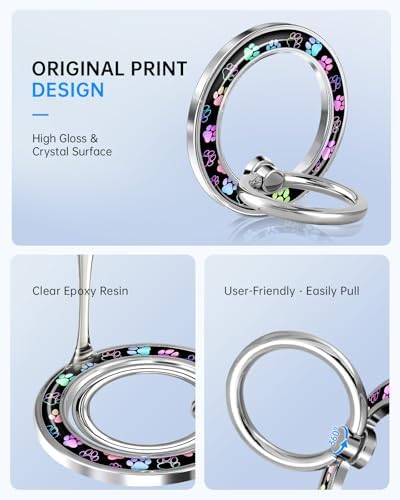 Magnetic Phone Ring Holder, Cute Magnetic Phone Grip, Footprint - Image 3