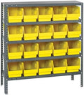 Quantum Storage Systems 1239-202YL Store More Steel Shelving Unit with 6" Shelf Bins, 12" D x 36" W x 39" H, Yellow by QuantumStorageSystems