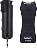 SABRE Pepper Spray & 2‑in‑1 Stun Gun with Flashlight Self Defense Kit – Fast Flip Top 10‑Second Safety Spray with Finger Grip & Keychain – Rechargeable Stun Gun, 1.60 µC Charge, 120‑Lumen LED Light by SABRE