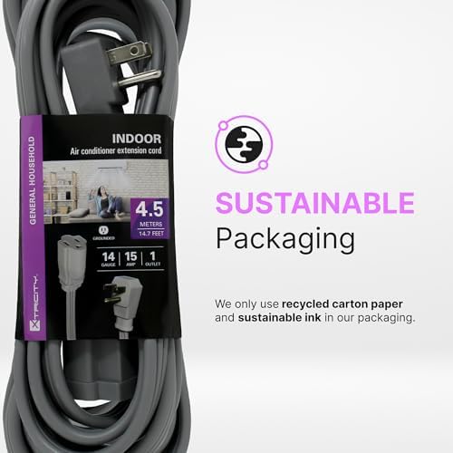 15 FT Heavy Duty Air Conditioner and Appliance Extension Cord - Image 6