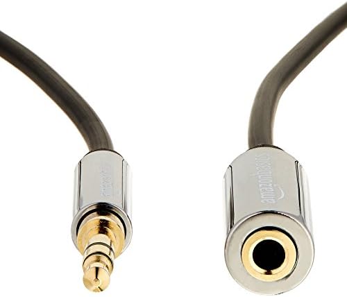 Amazon Basics 3.5mm Male to Female Stereo Audio Extension Cable for Headphones with Gold Plated Connectors, Aux Cord Extender, 25 Foot, Black - Image 2